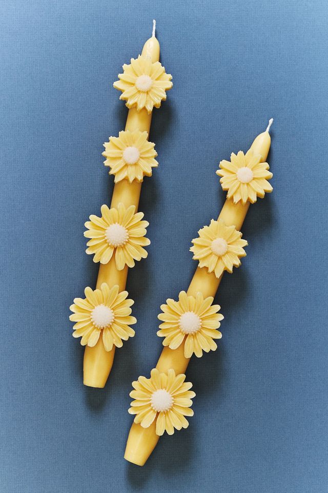 Fleur Daisy Taper Candles, Set of 2 #1