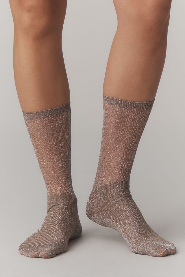 High Heel Jungle Sheer Glitter Dance Socks #1