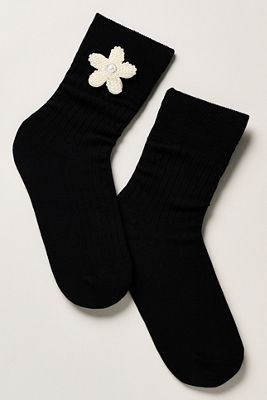 High Heel Jungle Flower Crew Socks