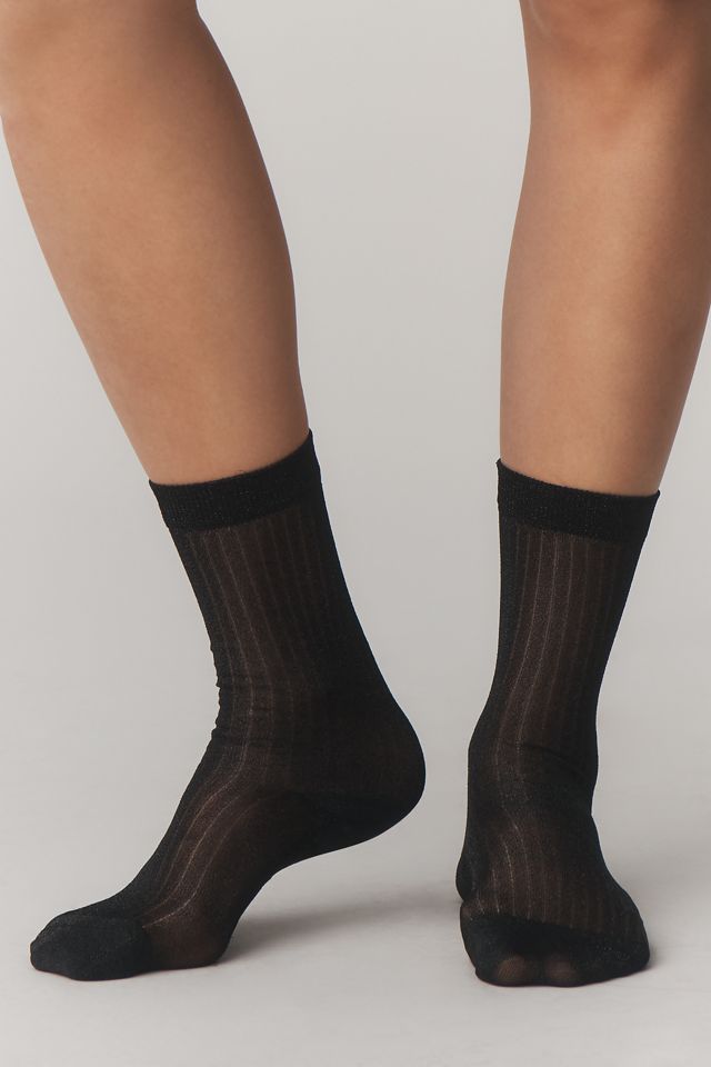 High Heel Jungle Beam Ribbed Crew Socks #1