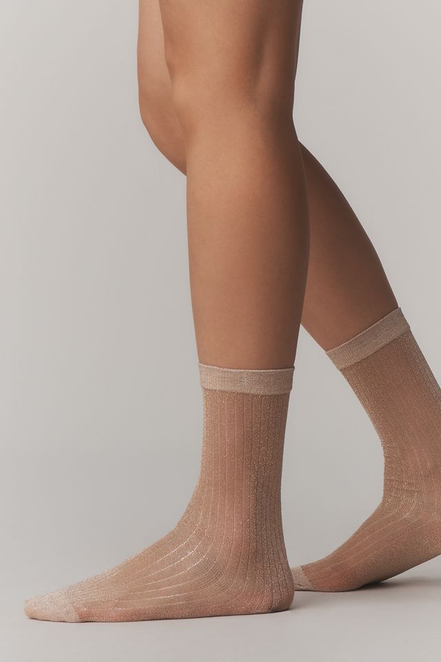 High Heel Jungle Beam Ribbed Crew Socks #1