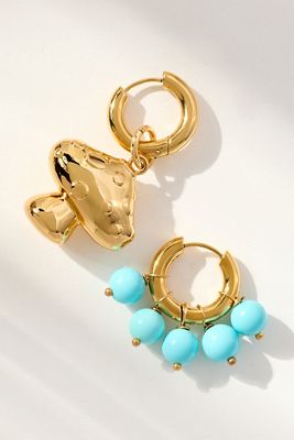 Timeless Pearly Blue Pearl Mushroom Earrings