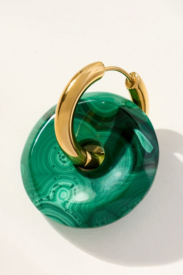 Timeless Pearly Malachite Earrings #1