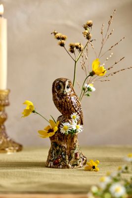 Quail Ceramics Tawny Owl Bud Vase