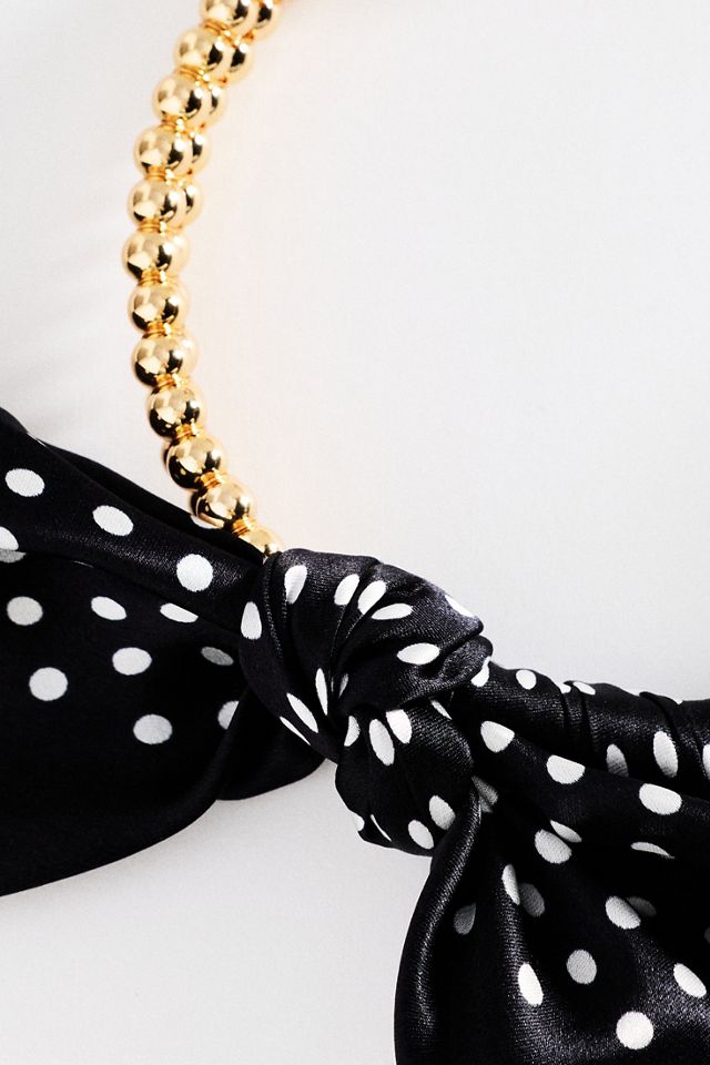 Beaded Silk Scarf Collar Necklace #1
