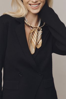 Beaded Silk Scarf Collar Necklace
