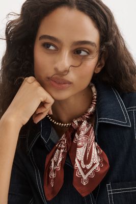 Beaded Silk Scarf Collar Necklace
