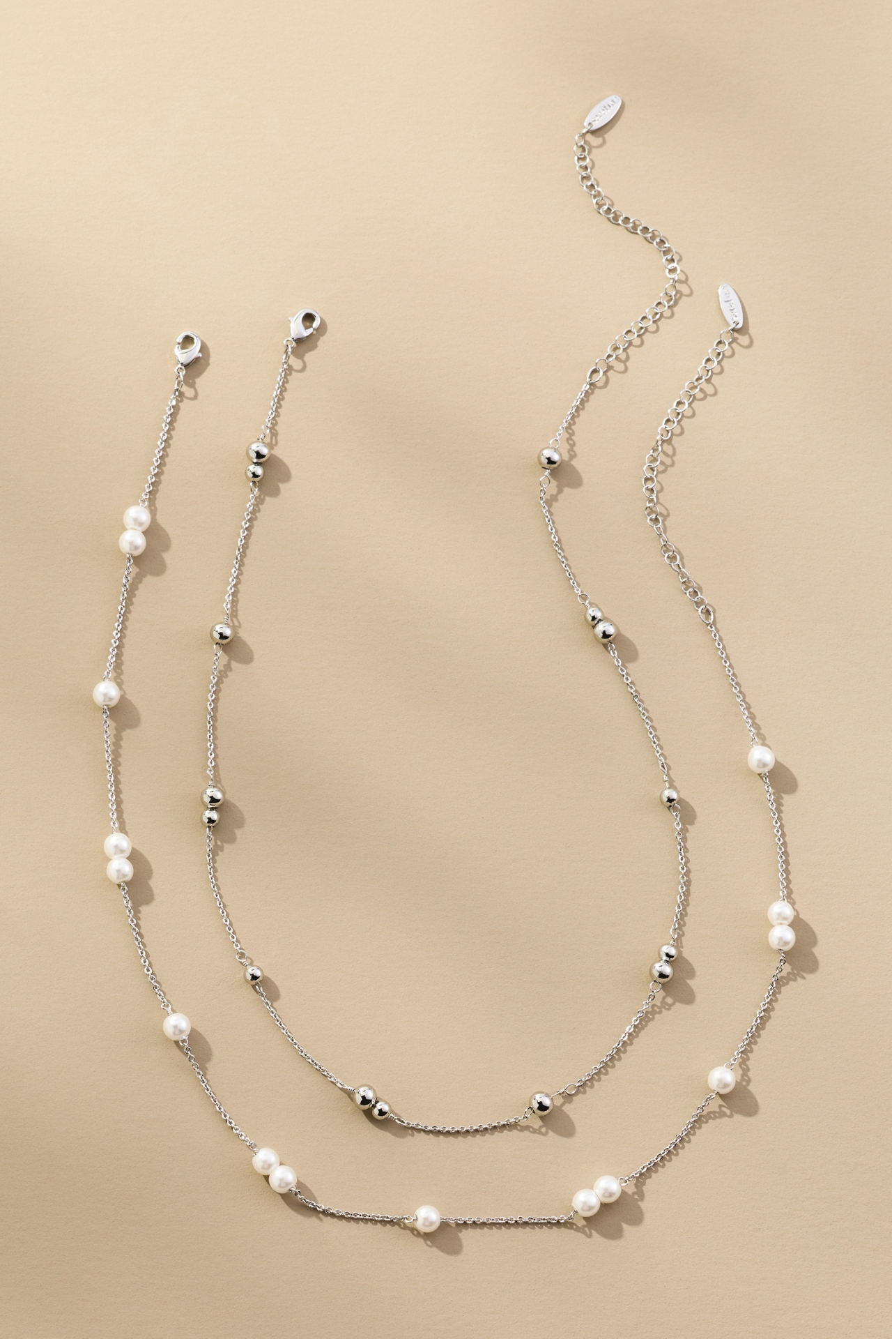 Delicate Pearl Bead Necklaces, Set of 2