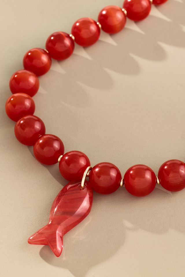 Mod Beaded Pendant Necklace #1