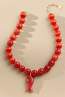 Mod Beaded Pendant Necklace