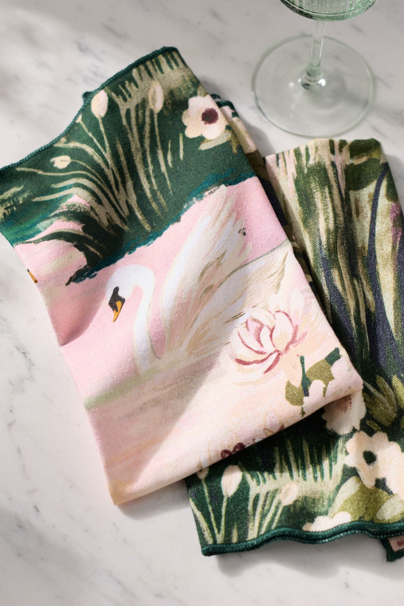 Swan Napkins, Set of 2 - Multi, Standard, Set Of 2