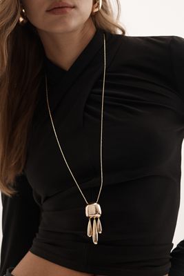 Long Sculptural Pendant Necklace
