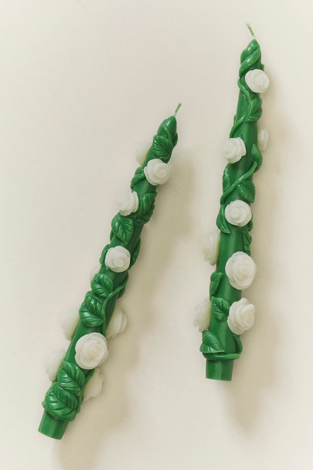 Rose Vine Taper Candles, Set of 2 #1