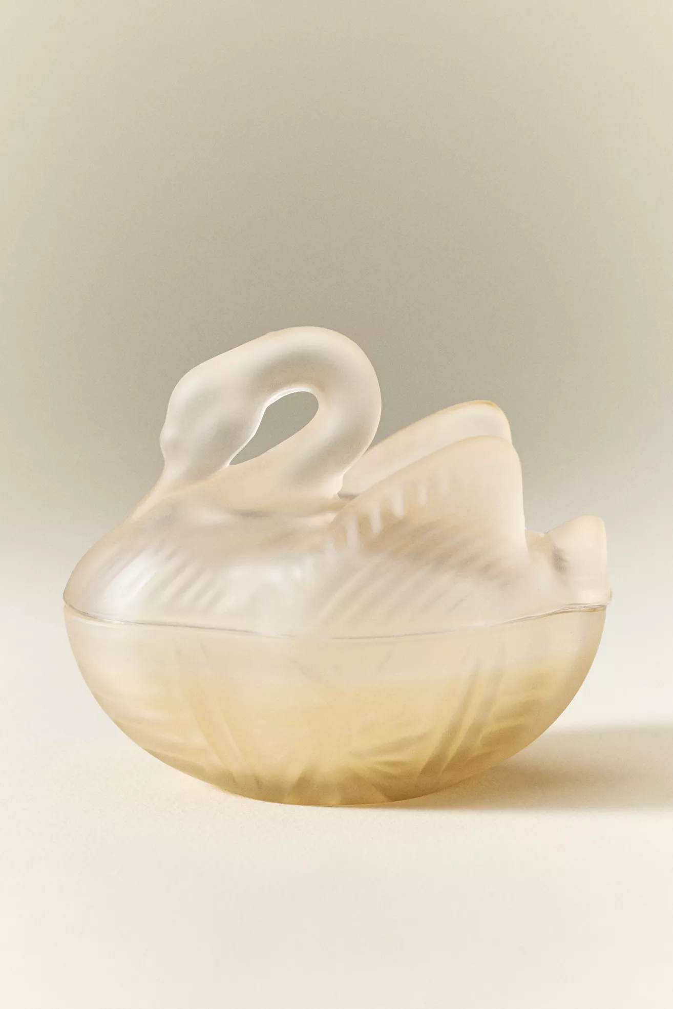 Spring Swan Floral Fresh Grass & Hyacinth Figural Glass Candle