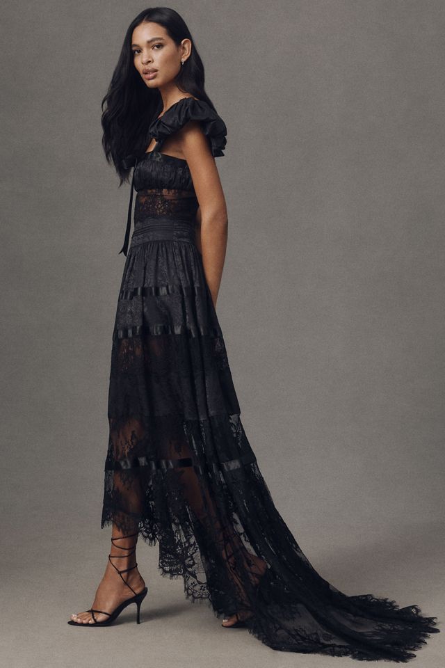 For Love & Lemons Annabelle Puff-Sleeve Lace Maxi Dress #3