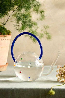 Terrain Confetti Glass Watering Can In Transparent