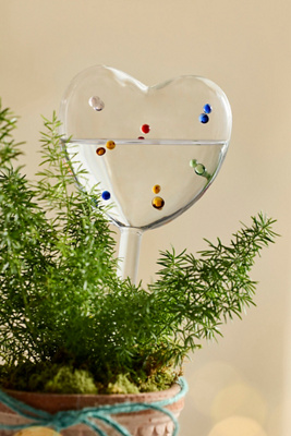 Confetti Glass Heart Watering Globes, Set of 2