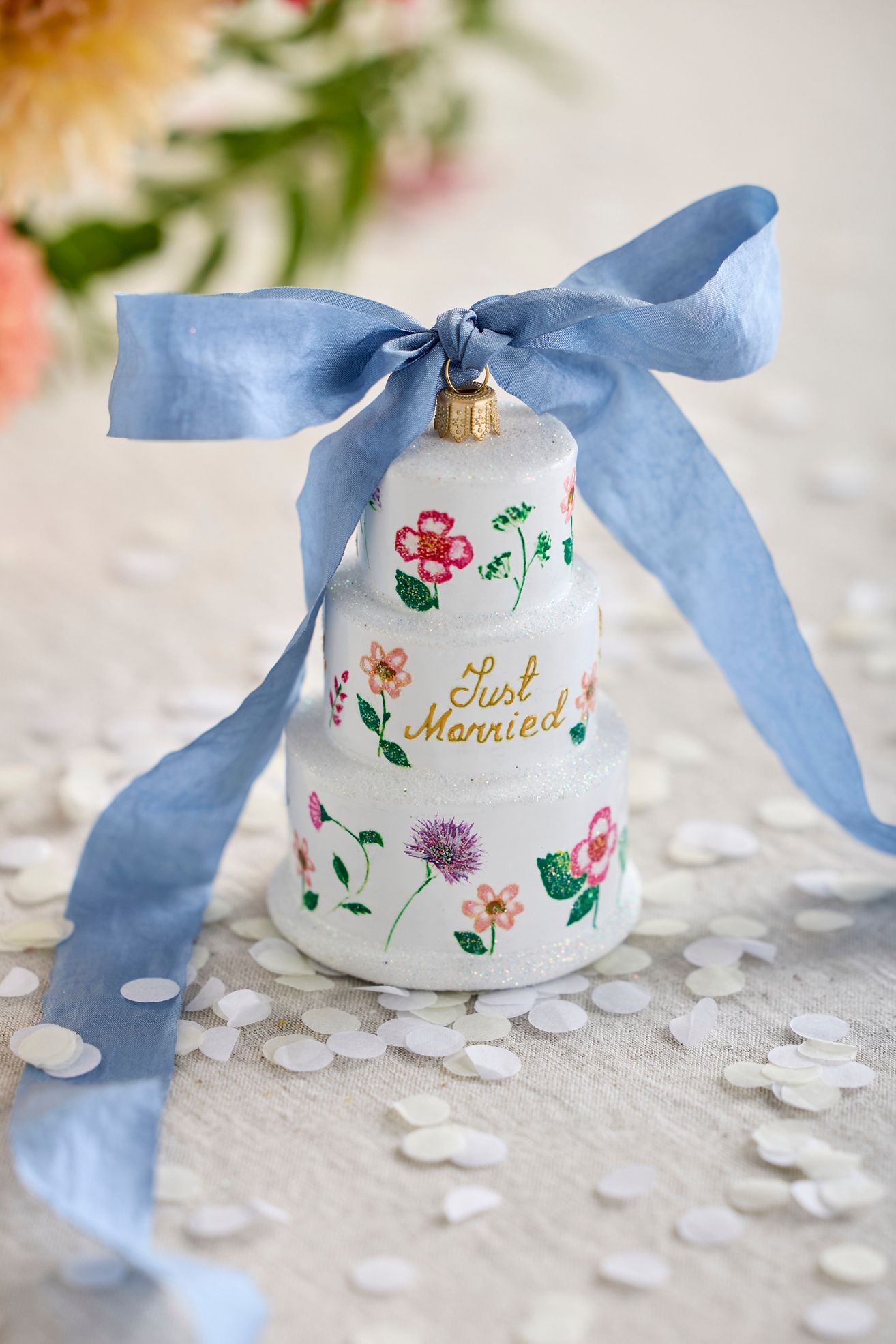 Wedding Cake Glass Ornament - Multi, Standard, One Size