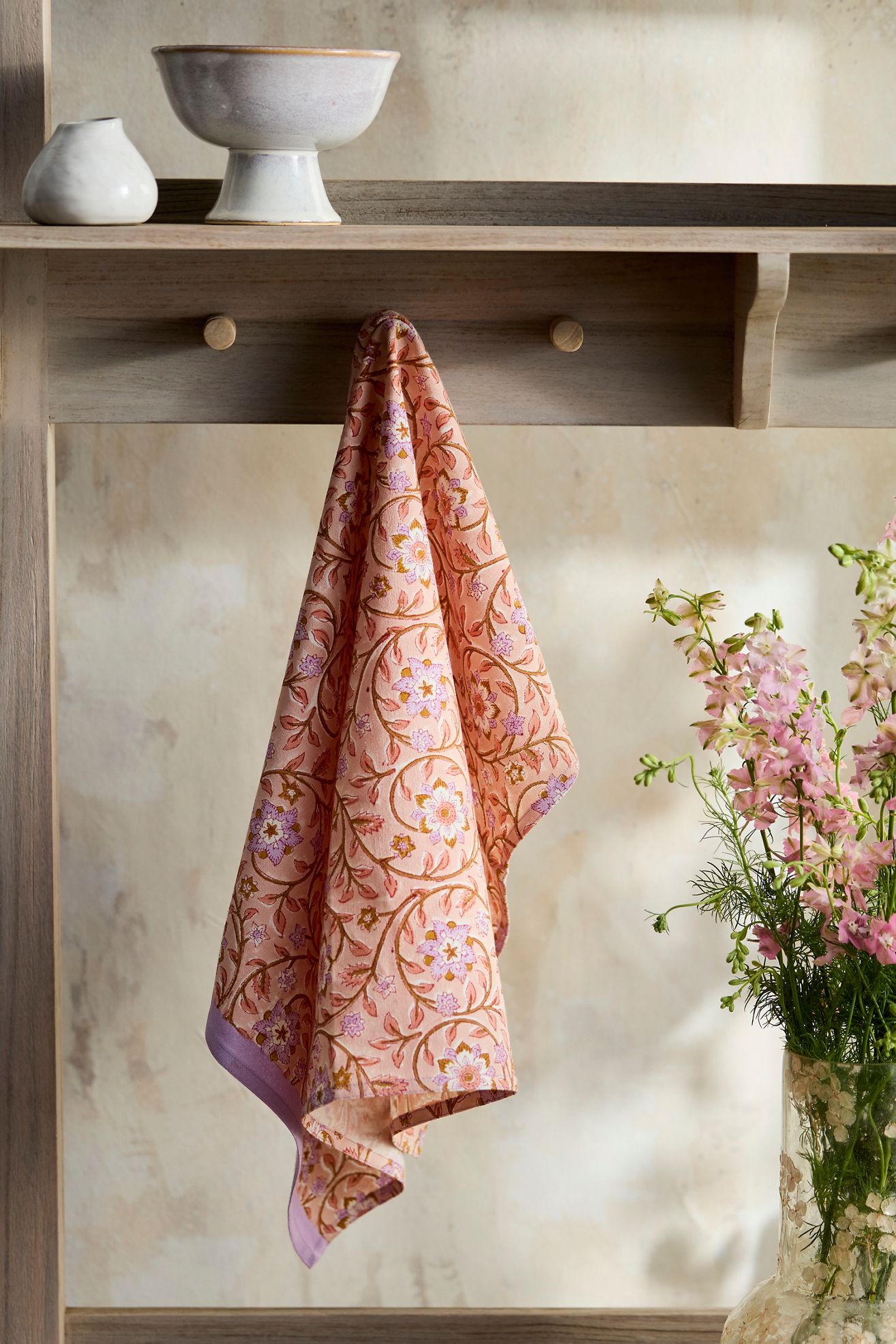 Roja Cotton Dish Towel - Coral, One Size