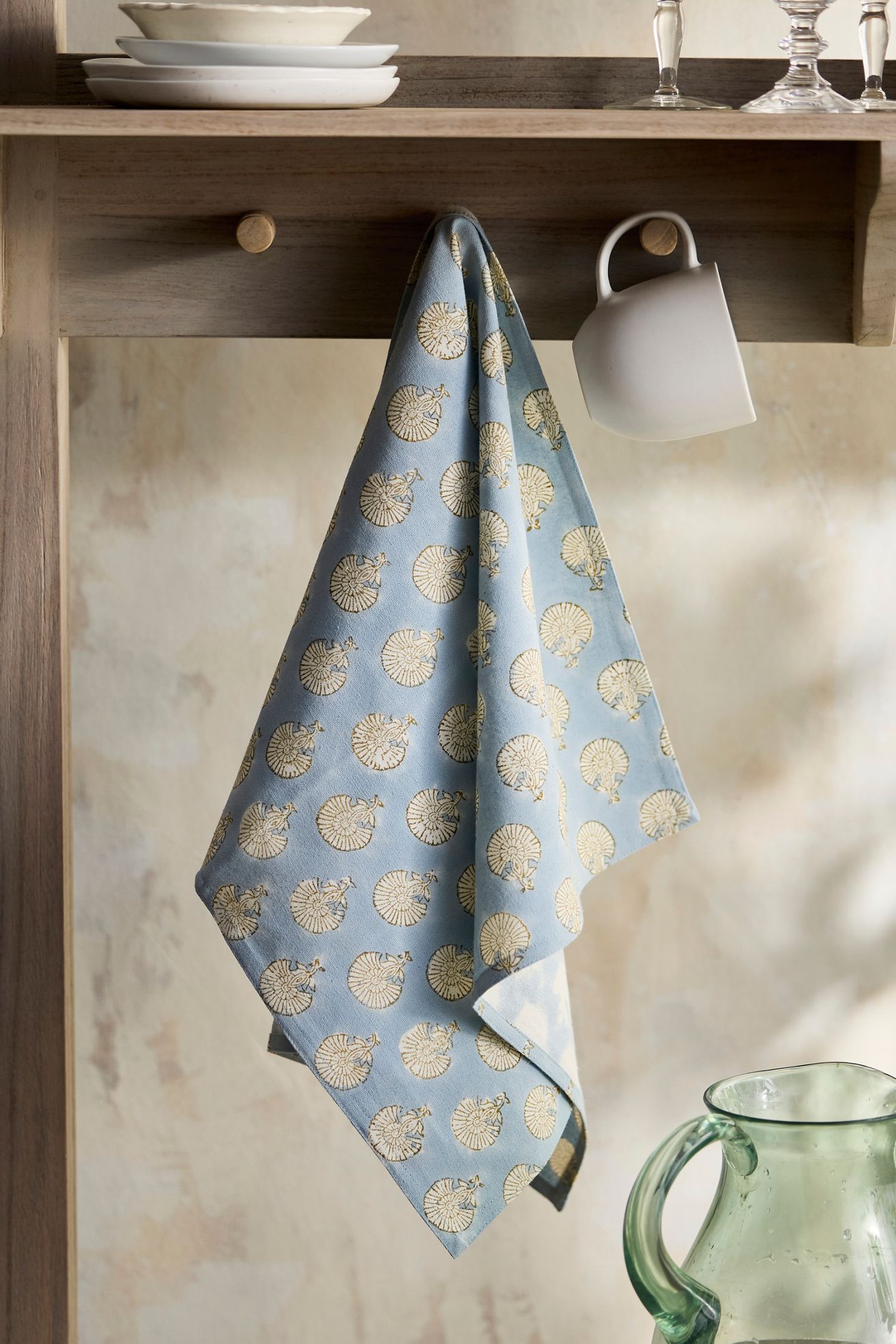 Meva Cotton Dish Towel - Blue, One Size