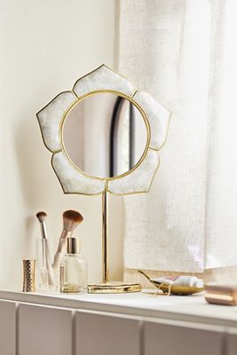 Azalea Capiz Flower Vanity Mirror