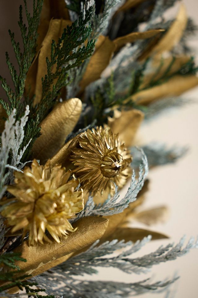 Golden Cedar Dried Wreath #1