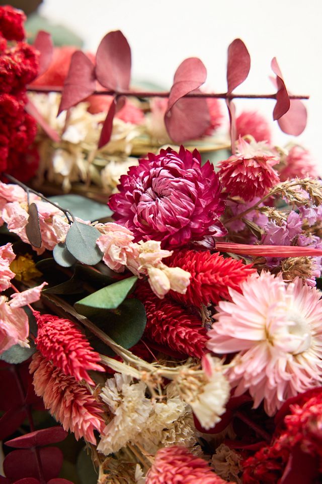 Crimson Blooms Dried Garland #1
