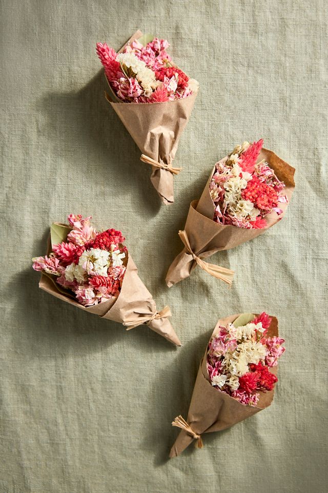 Dried Floral Boutonnieres, Set of 4 #2