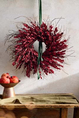 Preserved Red Myrtle Wreath