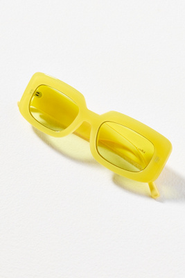 Indy Dolly Rectangle Sunglasses In Yellow