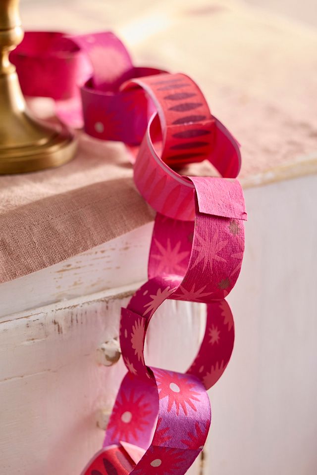 Pink + Red Paper Chain Kit #3