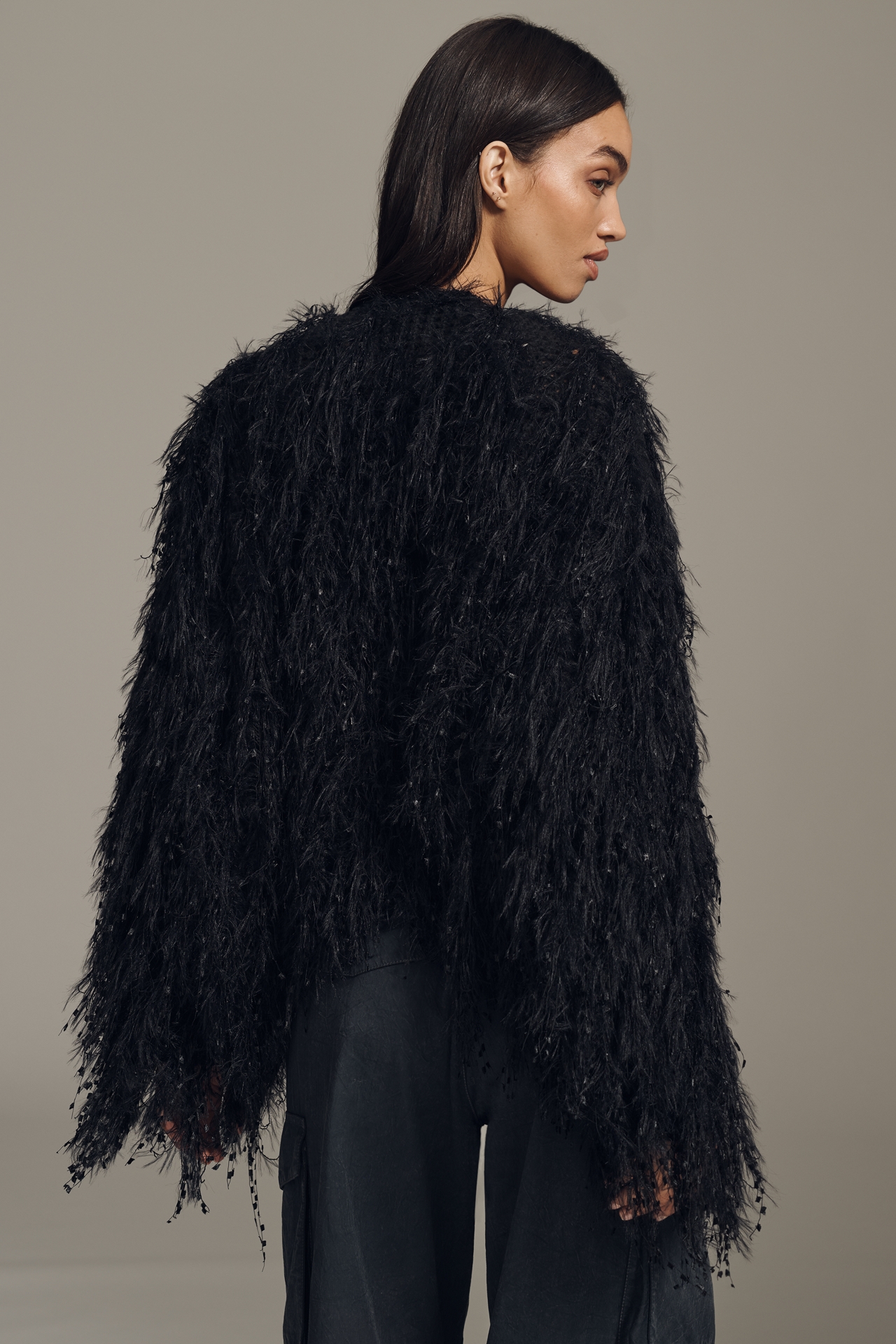 By Anthropologie Fringe Cardigan Sweater