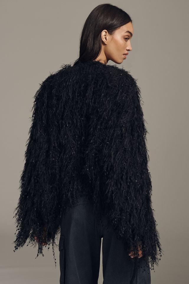 By Anthropologie Fringe Cardigan Sweater #2