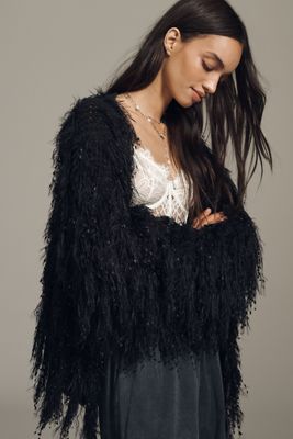 By Anthropologie Fringe Cardigan Sweater