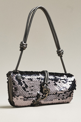 Dolce Vita Alice Shoulder Bag Gunmetal Sequin In Gray