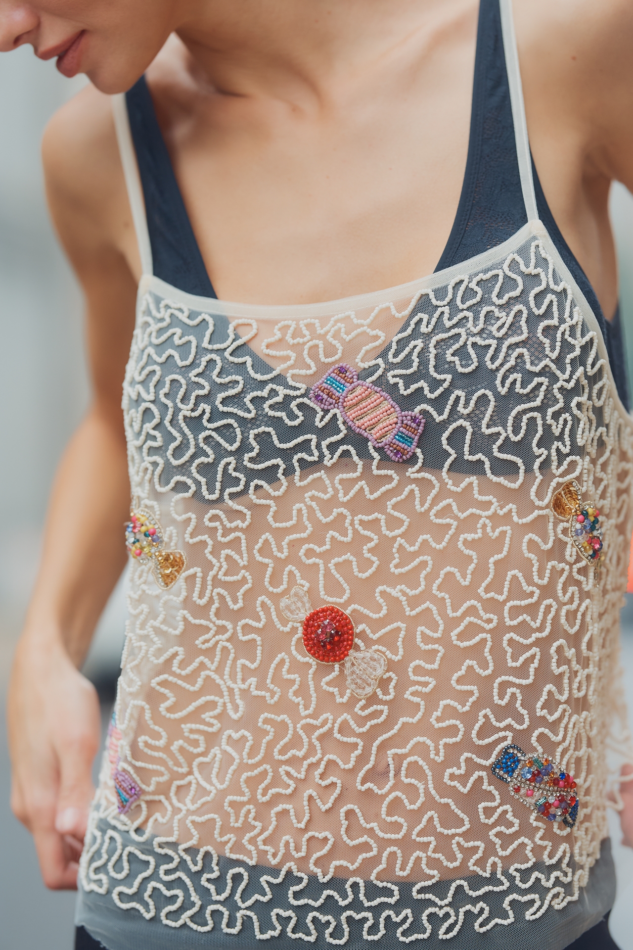 By Anthropologie Beaded Icon Cami