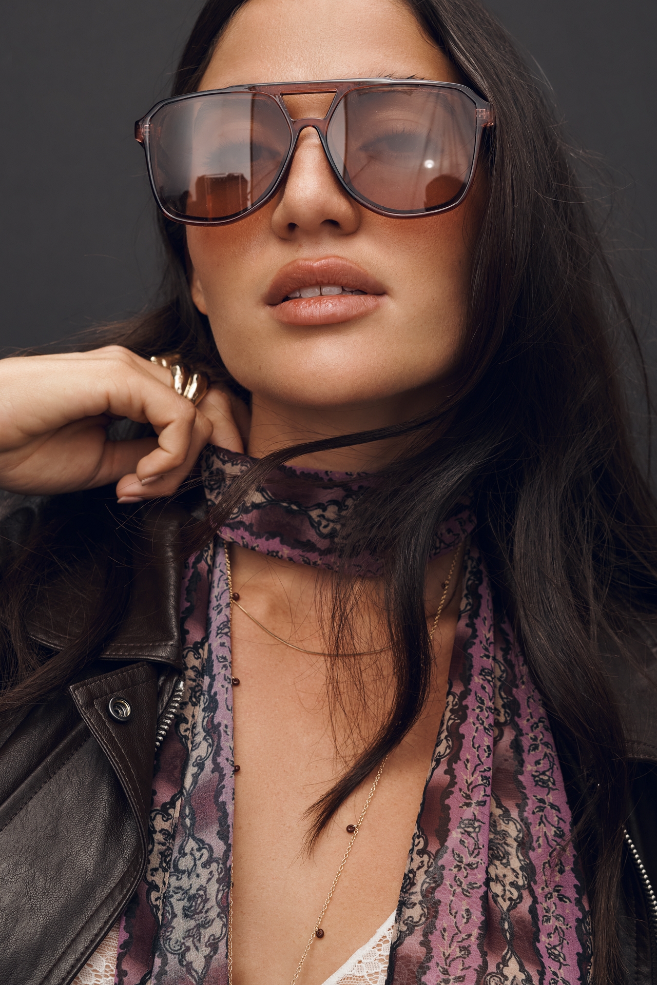 Anna Sui Cameo Stripe Fringe Scarf