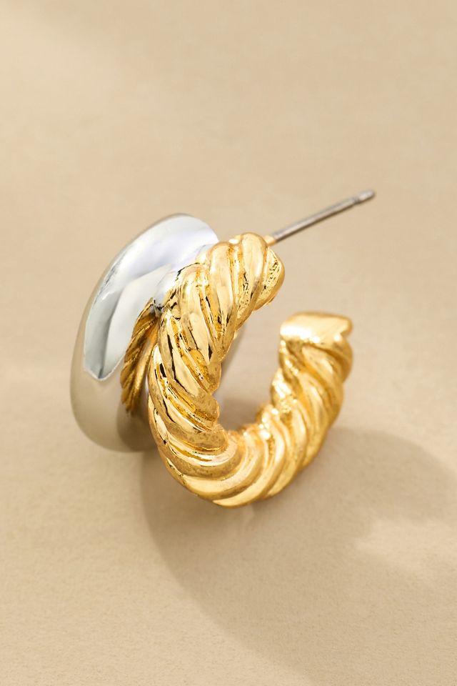 Textured Double-Hoop Earrings #1