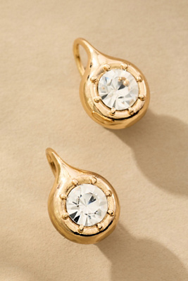 By Anthropologie Crystal Fishhook Earrings In Gold