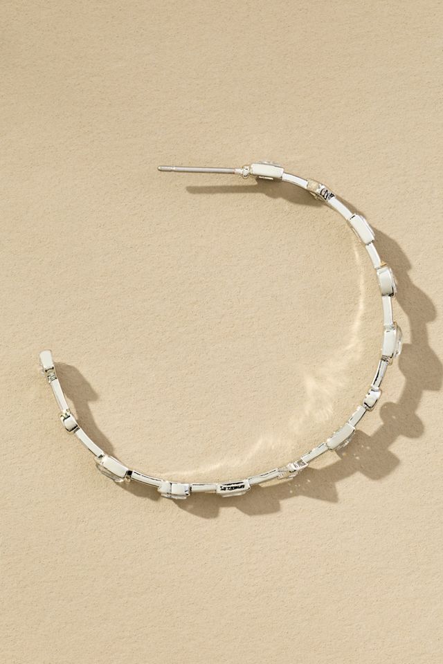 Delicate Crystal Hoop Post Earrings #1