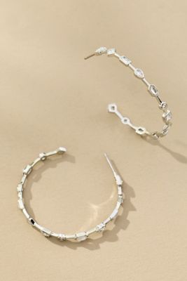 Delicate Crystal Hoop Post Earrings