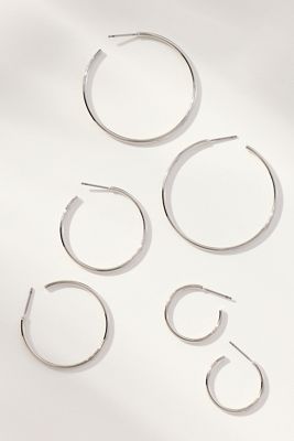 Classic Hoop Earrings, Set of 3