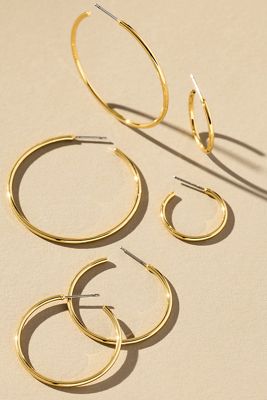 Classic Hoop Earrings, Set of 3