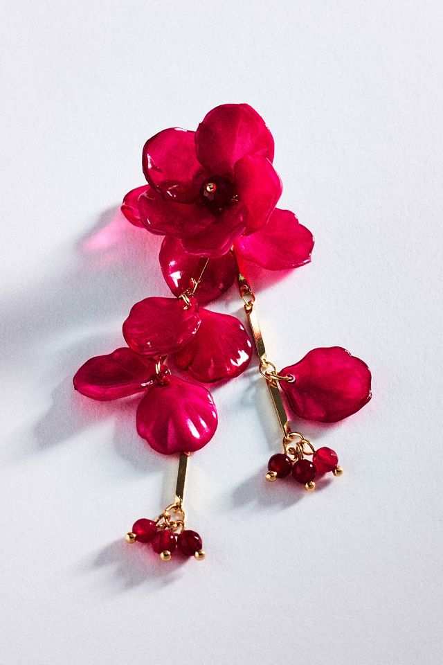 By Anthropologie Floral Drop Earrings #1