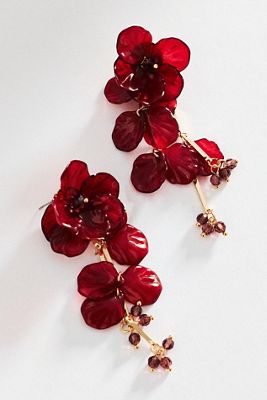 By Anthropologie Floral Drop Earrings