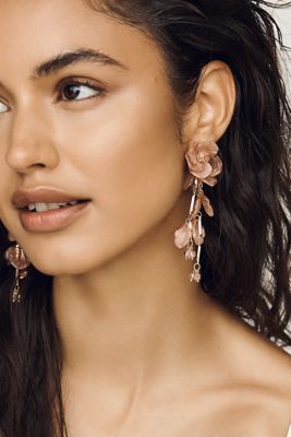 By Anthropologie Floral Drop Earrings