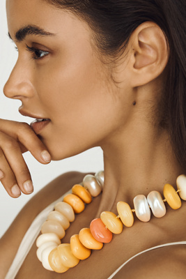By Anthropologie Bowie Necklace, Large Beads