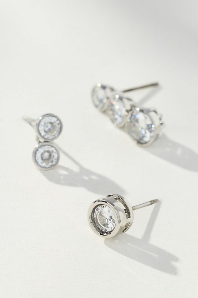 Crystal Drop Earrings, Set of 3 #1