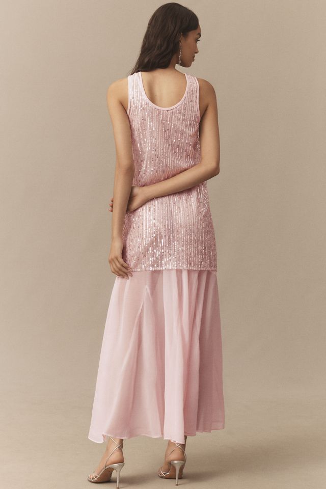 Endless Rose Sleeveless Sequin Chiffon Maxi Dress