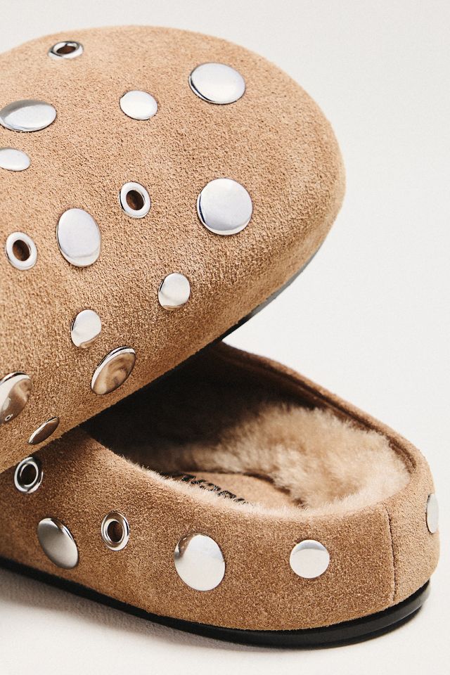 Lola Cruz Studded Sherpa Fleece Slippers #2